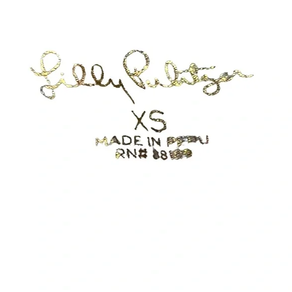 Lilly Pulitzer Amara V-Neck Top Active Tee Shell of a Party White Blue size XS - Picture 4 of 8